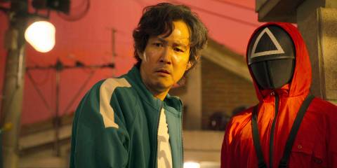 Gi-hun looking worried in Squid Game season 1, episode 6