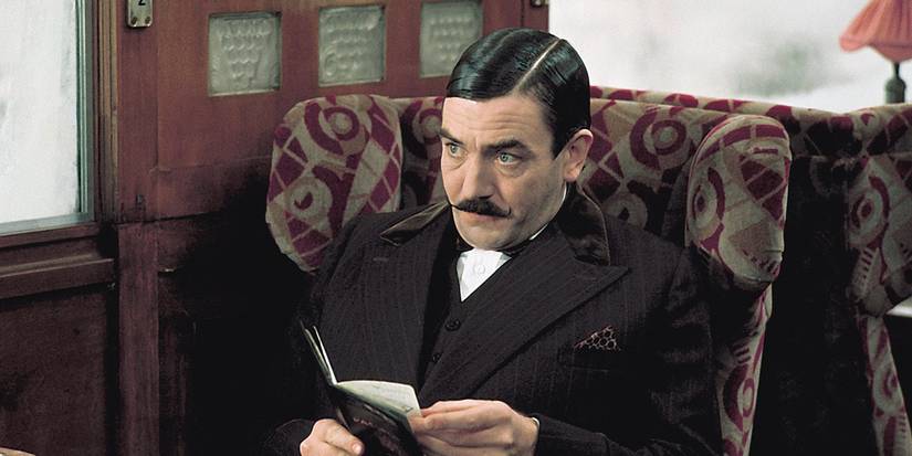 Hercule Poiroit in Murder on the Orient Express movie from 1974