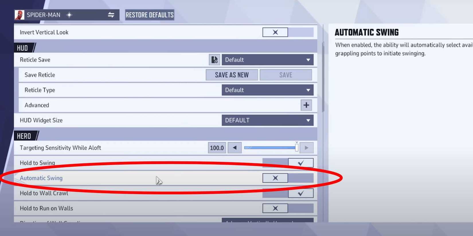 Marvel Rivals Auto Swing Make Sure To Turn Off This Feature In Marvel Rivals When Playing As ...