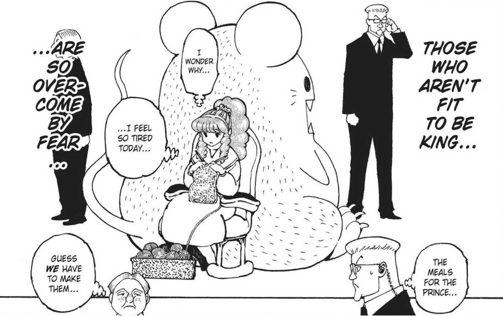 manga panel of Momoze with guards near her and her GSB to her back-1