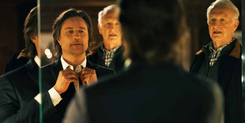 Martin Henderson as Jack Sheridan and Tom Butler as Sam Sheridan in Virgin River season 6