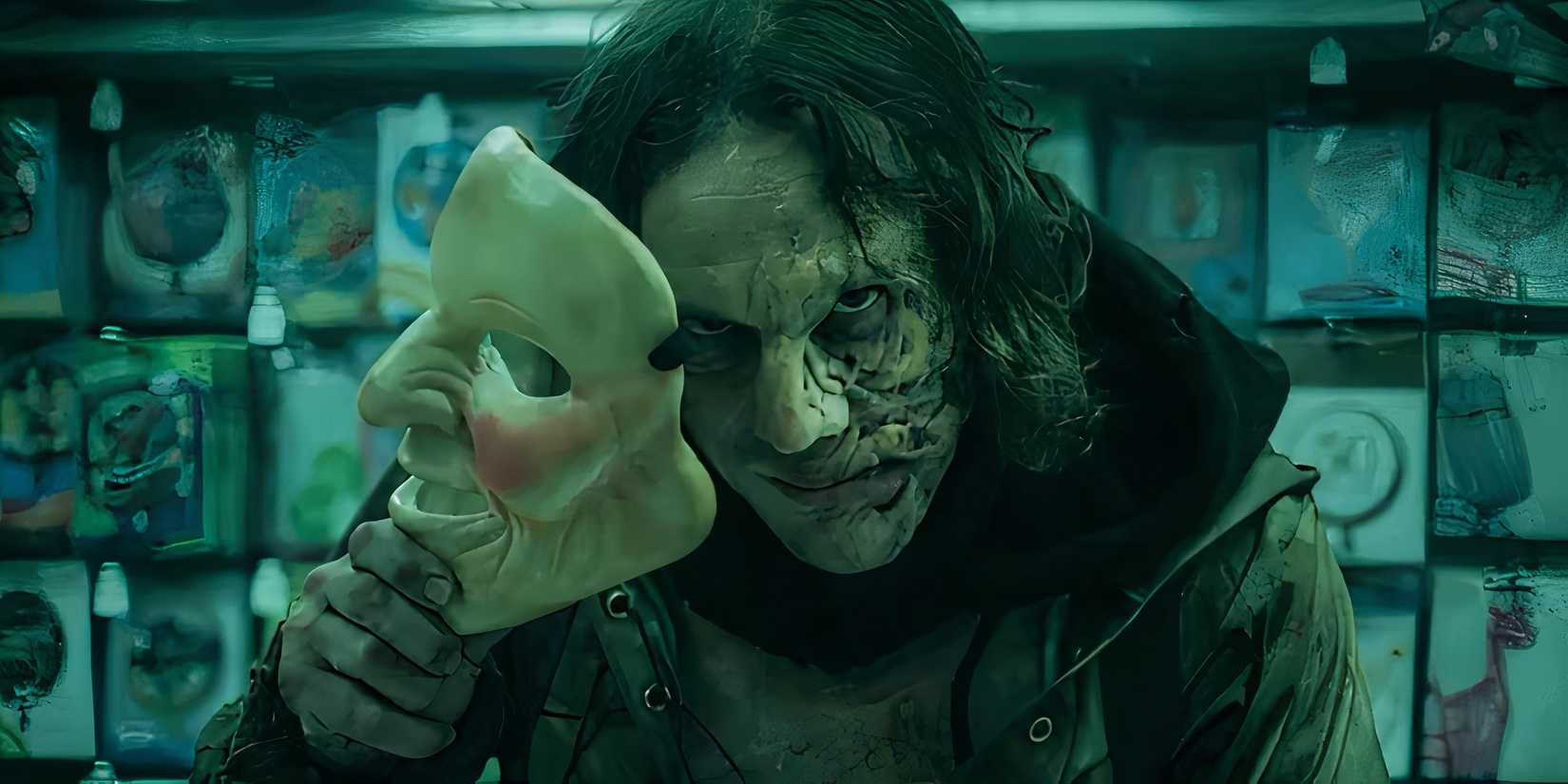 Peter de Martin Portlock tirando a máscara em Peter Pan's Neverland Nightmare