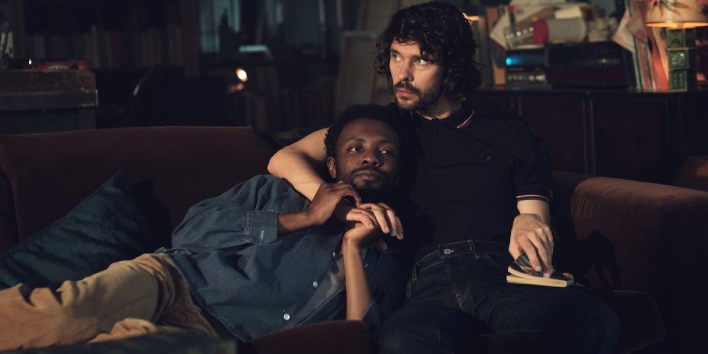 Omari Douglas as Michael and Ben Whishaw as Sam Young in Black Doves