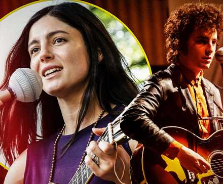 Мónica Барбаро и Тимоти Шаламет играют на гитарах в «A Complete Unknown»