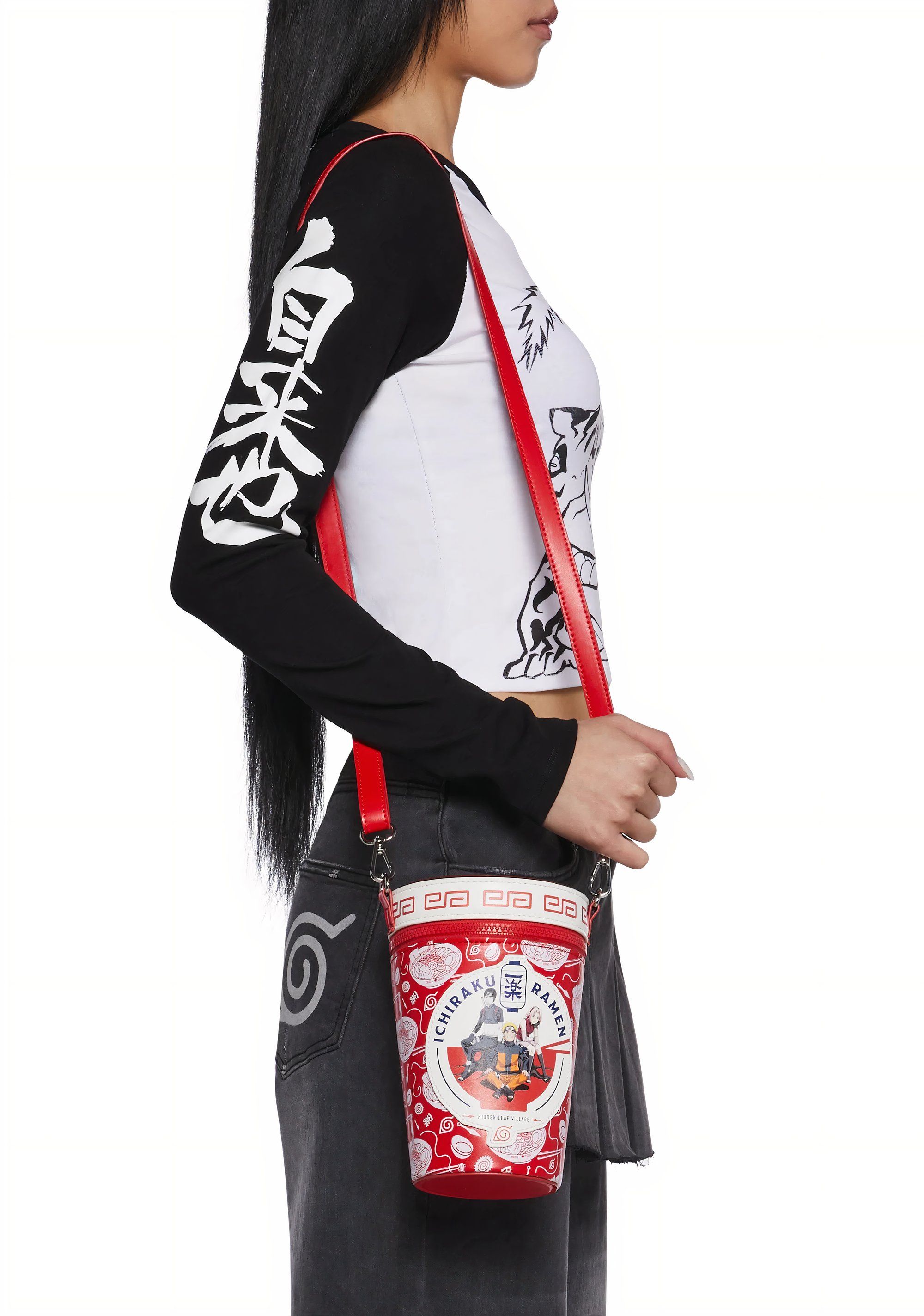 Limited Edition Dolls Kill x Naruto Shippuden Black Mini Bag Dolls Kill x NARUTO SHIPPUDEN Naruto Face Shape Die-Cut  main image 2