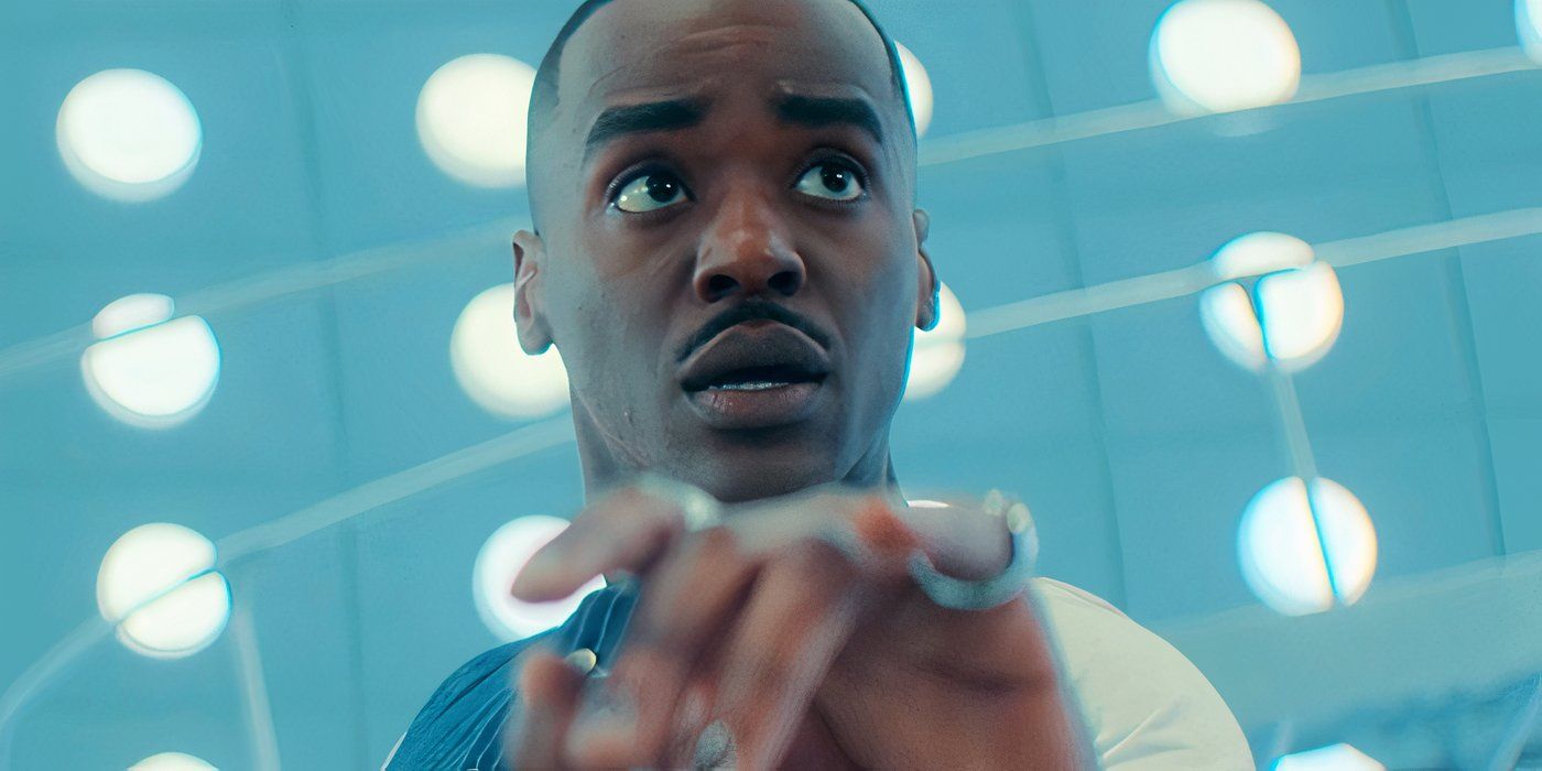 Ncuti Gatwa as The Doctor holding out his hand in the TARDIS in Doctor Who season 2