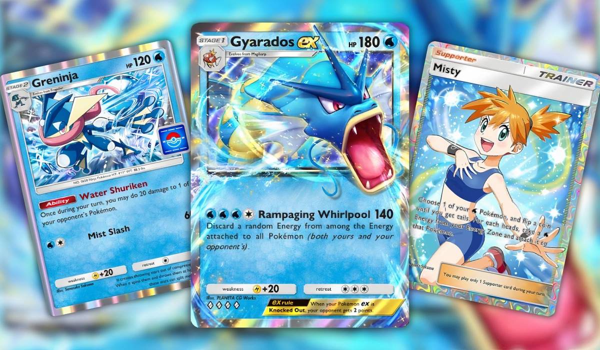 pokemon gyarados ex card Pokmon TCG Pocket: Deck Guide proof acrylic case and featuring a striking image of the captivating character Mega Gyarados ex  Mega