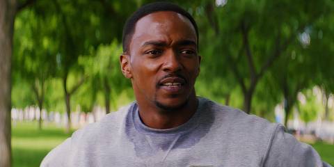 Sam Wilson speaking to Steve Rogers in Captain America The Winter Soldier