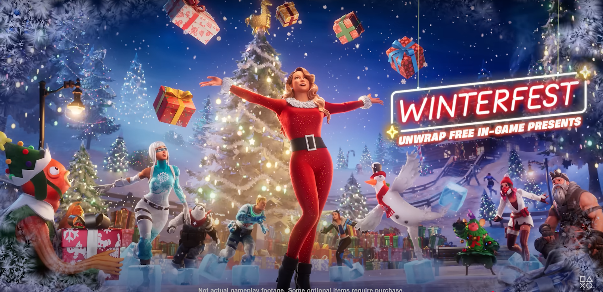 Mariah Carey en imagen promocional de Fortnite Winterfest 2024