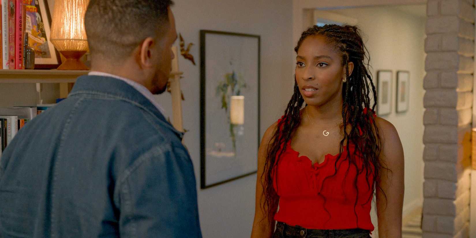 Gaby (Jessica Williams) argues with Derrick in Shrinking Season 2 Ep 11