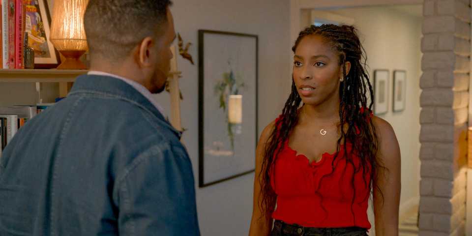 Gaby (Jessica Williams) argues with Derrick in Shrinking Season 2 Ep 11