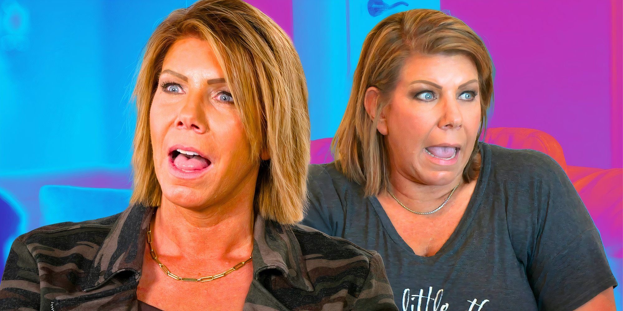 Sister Wives' meri brown yelling in montage with two poses