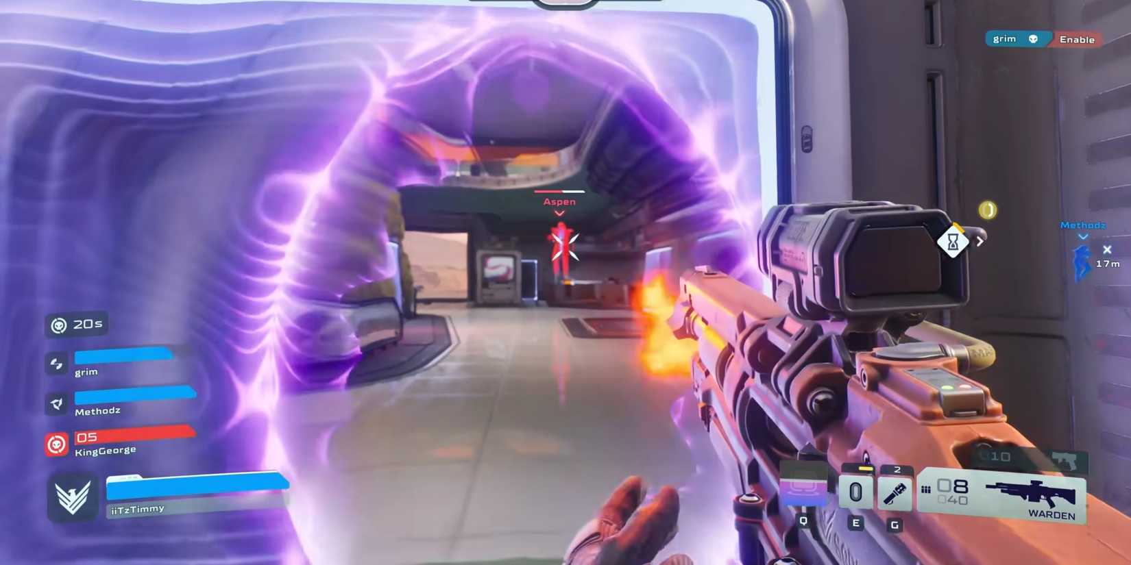 Splitgate 2 player going through portal.