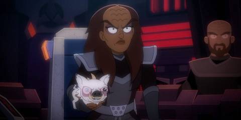 Relga, an evil Klingon warrior in Star Trek: Lower Decks Season 5 Ep 10