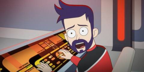 Boimler in command of the Cerritos controls in Star Trek: Lower Decks Season 5 Ep 10