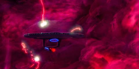 The USS Cerritos manages to activate its protective shield in Star Trek: Lower Decks Season 5 Ep 10