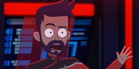 Boimler looking shocked in Star Trek: Lower Decks Season 5 Ep 10