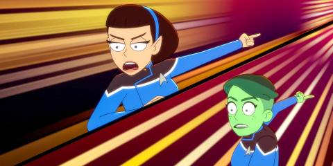 T'Lyn and Tendi, science besties in Star Trek: Lower Decks Season 5 Ep 10