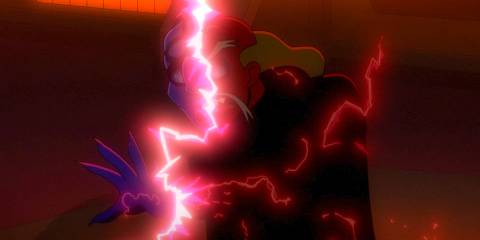 A Klingon warrior transforms into a blue alien in Star Trek: Lower Decks Season 5 Ep 10