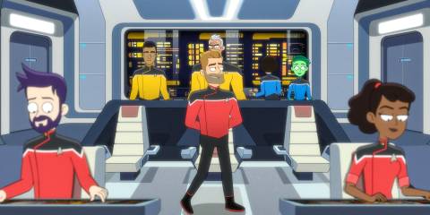 Ransom as the new captain of the USS Cerritos in Star Trek: Lower Decks Season 5 Ep 10