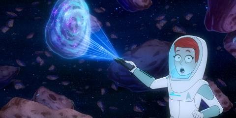 Moxy worried about a meteor approaching the USS Cerritos in Star Trek: Lower Decks Season 5 Ep 8