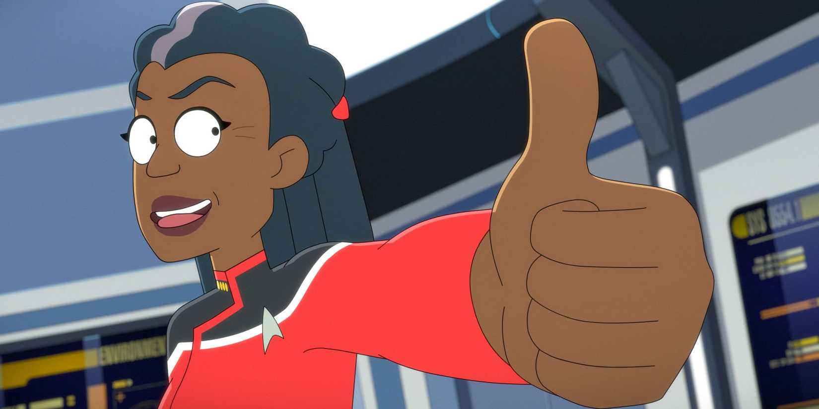 Captain Freeman giving a thumbs up in Star Trek: Lower Decks Season 5 Ep 8