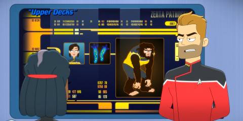 Ransom telling Captain Freeman about the Zerta pathogen in Star Trek: Lower Decks Season 5 Ep 8