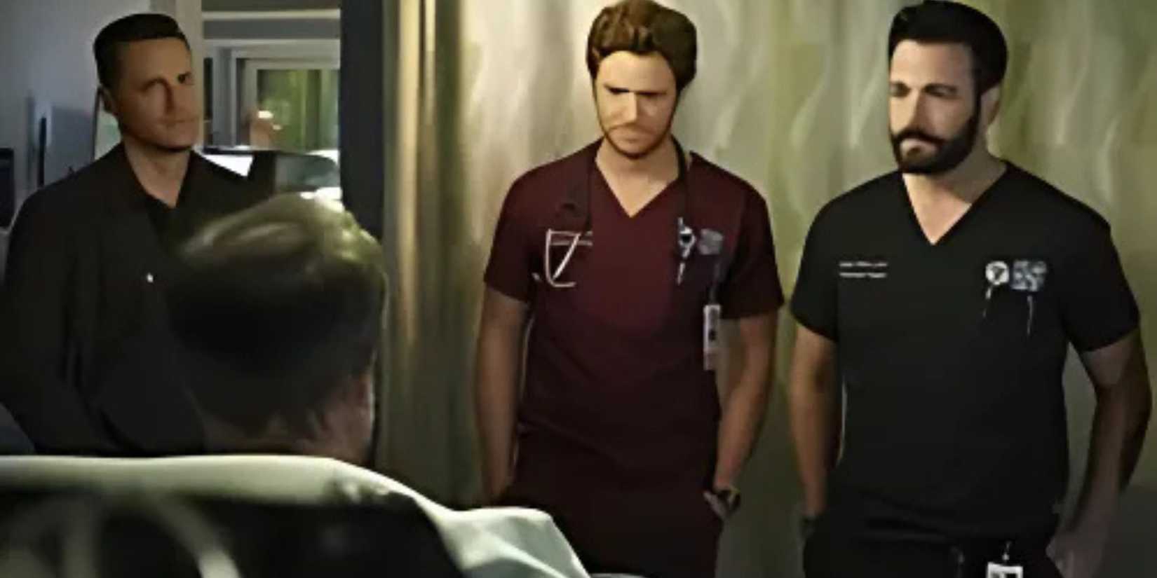 Will and Rhodes visiting a patient in Chicago Med