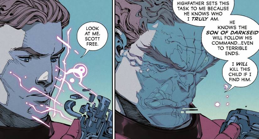 The New Gods 1 Orion reveals his true Darkseid-esque appearance and says Highfather gives him dark tasks because he knows he will do it as Darkseid's son