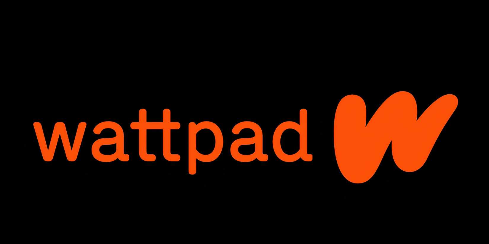 The Wattpad logo in orange on a black background