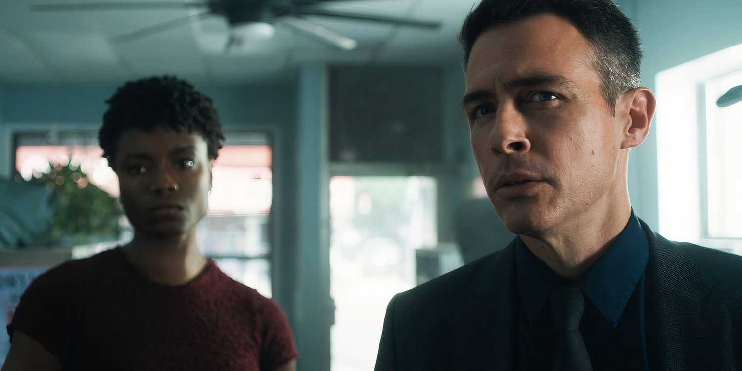 Tiffany and Scola talking to someone in FBI season 7, episode 1