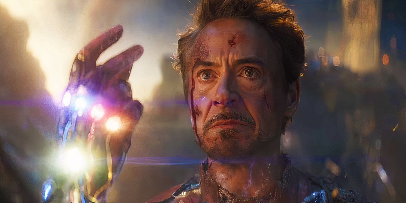 Tony Stark snapping in Avengers Endgame