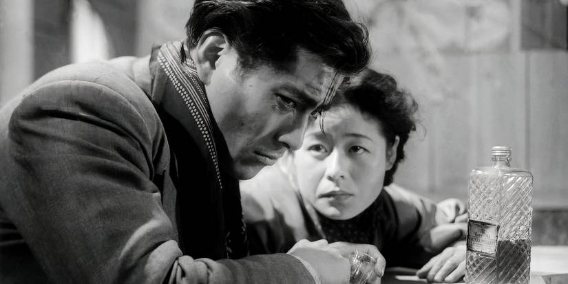 Toshiro Mifune looking sad in Drunken Angel