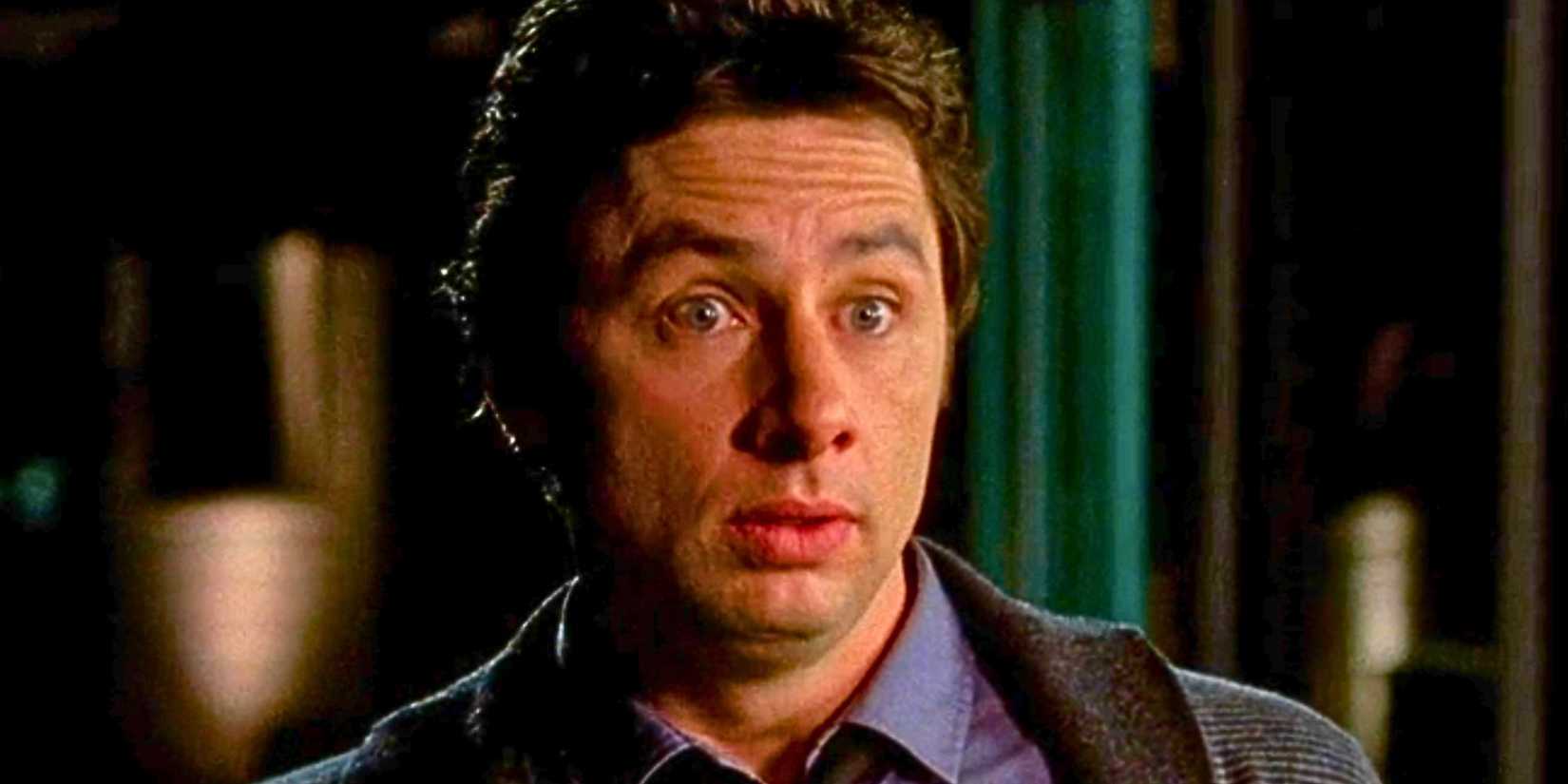 Scrubs Just Fixed Its Opening Credits After 25 Years 4 Zach Braff looking worried as JD in Scrubs