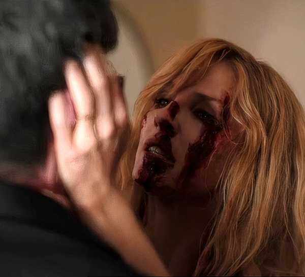 Wes Bentley as Jamie Dutton and Kelly Reilly as Beth Dutton fighting in Yellowstone season 5 episode 14