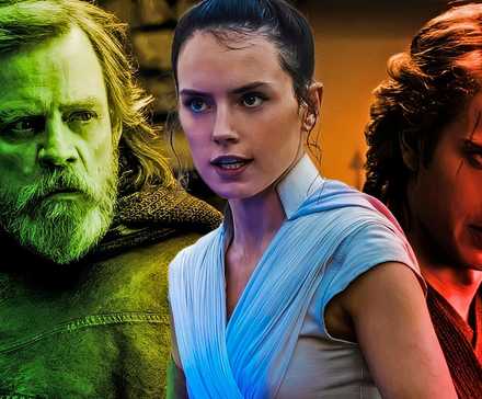 Лука, Рей и Анакин Скайуокер из "Звёздных войн".