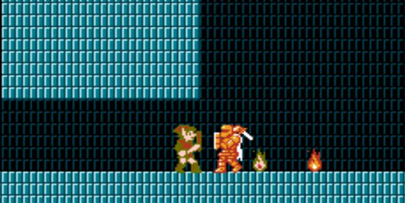 10 Legend Of Zelda Remakes We Need After Ocarina Of Time On Switch 2 4 Link fighting an Iron Knuckle in Zelda II: The Adventure of Link.