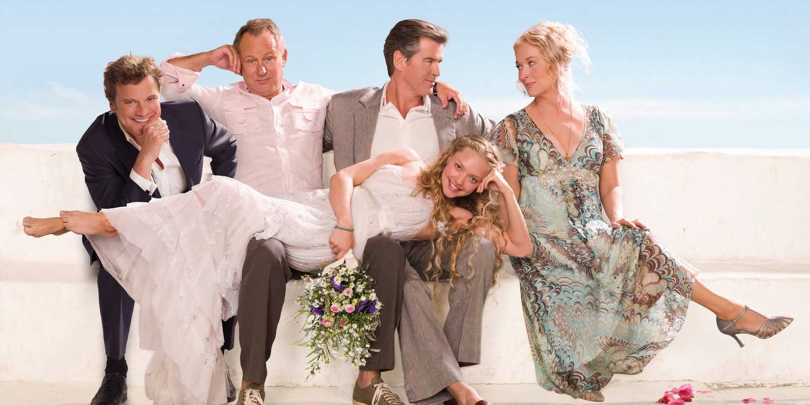 Actress Amanda Seyfried and the cast of Mamma Mia, including Meryl Streep. 
