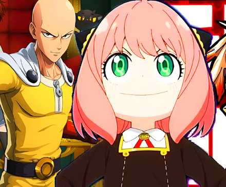 header spy x family, ome-punch man, gachiakuta and the beginning after the end