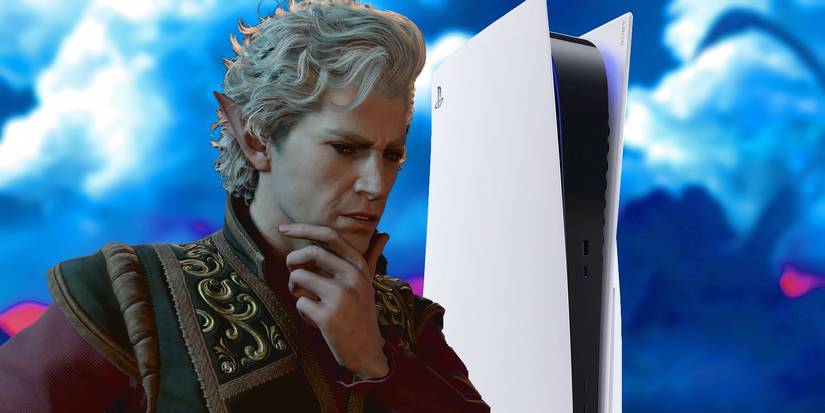Astarion from Baldur's Gate 3 looking concerned at a PlayStation 5