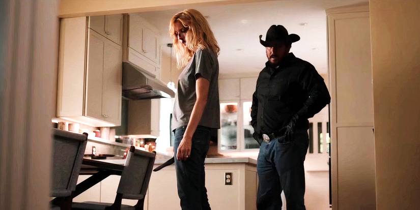Beth e Rip em Yellowstone após um assassinato