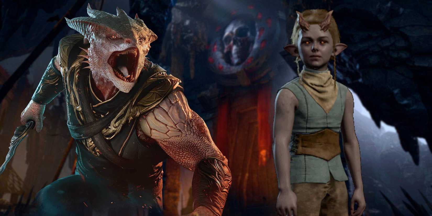 Персонаж Baldur's Gate 3 Dark Urge с NPC тифлингом Арабеллой