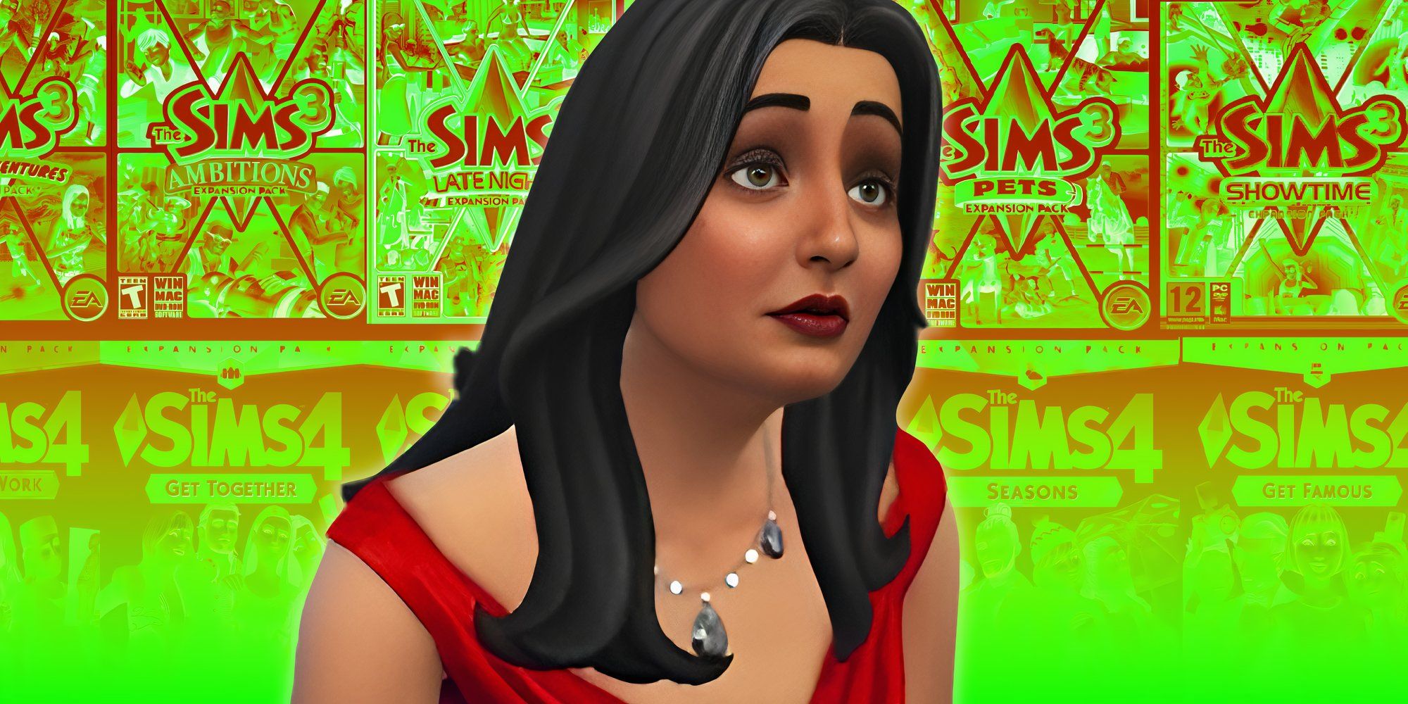 Bored Bella Goth with packs.
