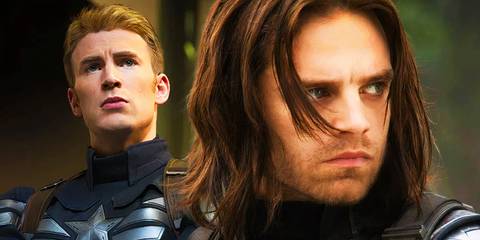 Bucky Barnes and Steve Rogers in Captain America The Winter Soldier