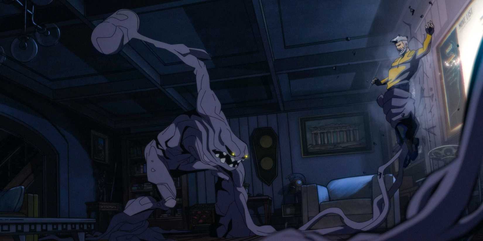 Clayface beating Rick Flag Sr. in Creature Commandos Season 1 Ep 5