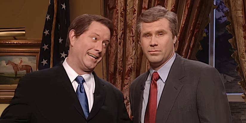Darrell Hammond and Will Ferrell as Al Gore and George W. Bush on Saturday Night Live