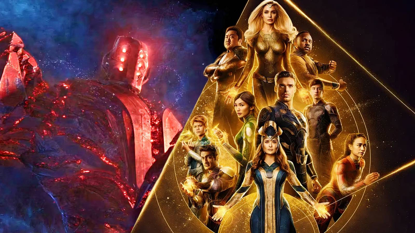 The poster for Eternals (2021) next to Arishem