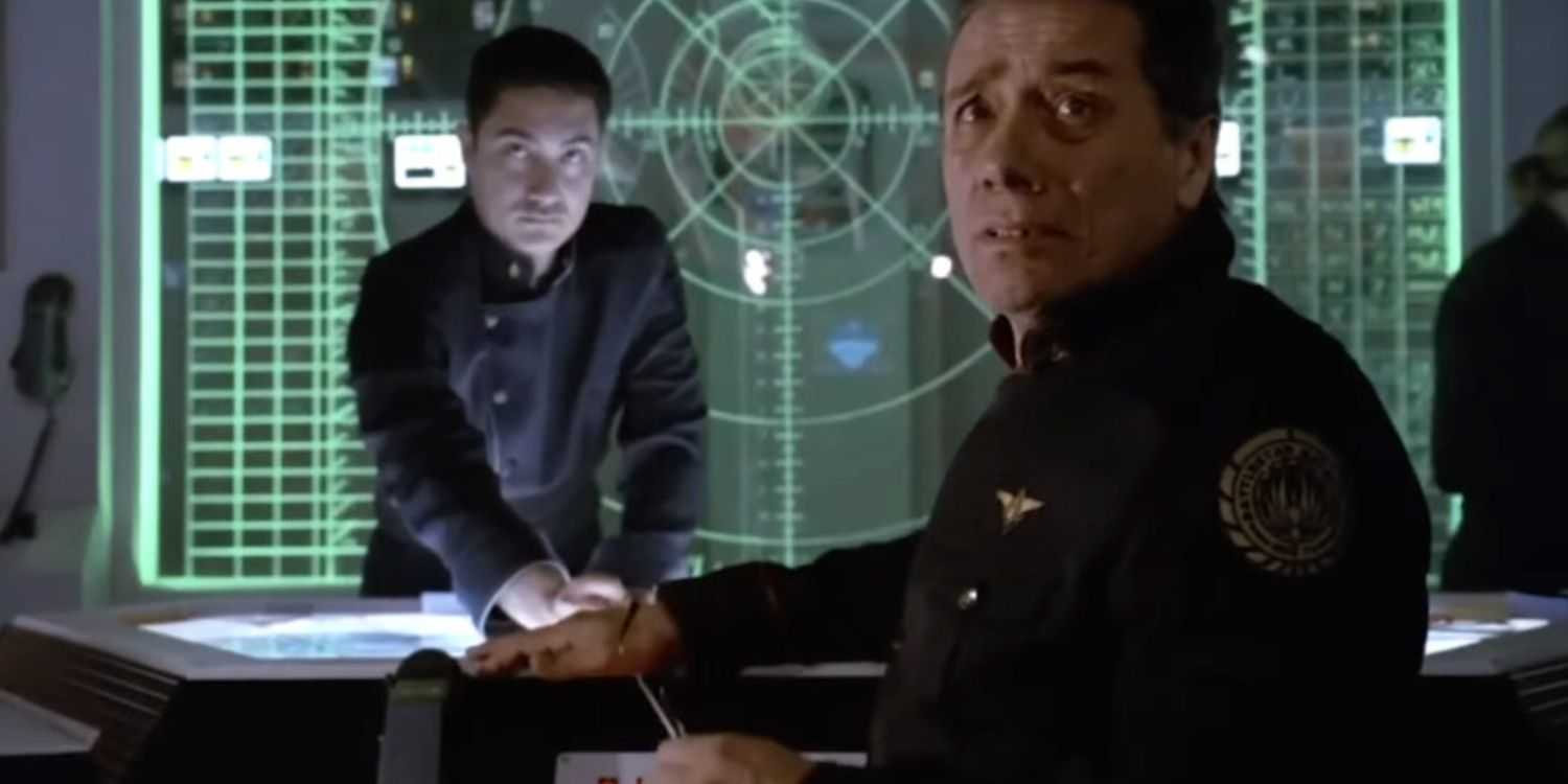 Gaeta and Adama in Battlestar Galactica