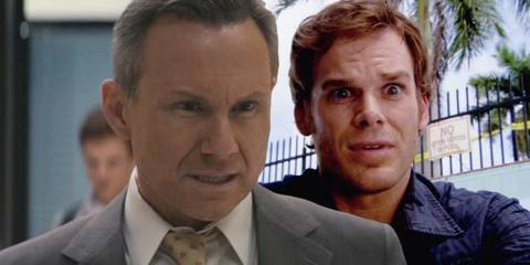 Harry Morgan (Christian Slater) in Dexter: Original Sin season 1, episode 6 and Dexter Morgan (Michael C. Hall) in Dexter season 1, episode 1