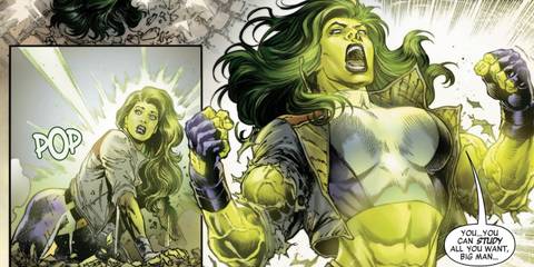 She-Hulk getting a gamma-boost to defeat the Serpent Society.